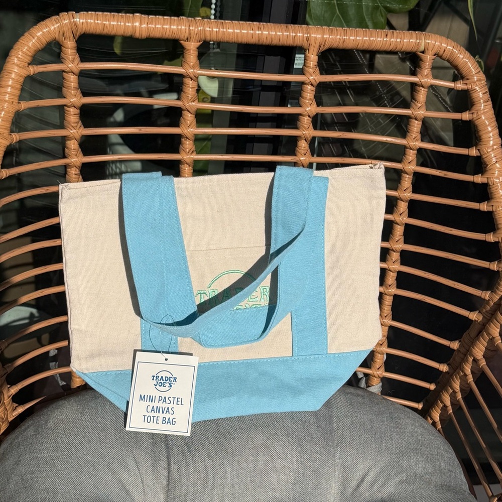 Trader Joe’s Mini Canvas Tote Bag | Pastel | Set of 4 - Picture 8 of 14